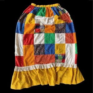 Vintage 1960s Patchwork Skirt Size 27